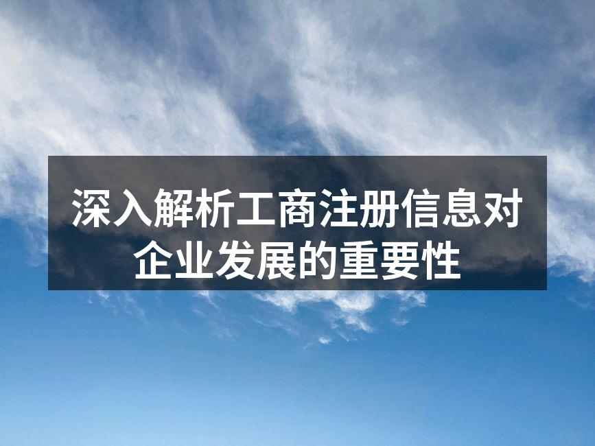深入解析工商注册信息对企业发展的重要性